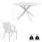 Armen Living Sachi and Nabila Outdoor 5 Piece Dark Eucalyptus and Concrete Dining Set 840254333376 - alternate 6